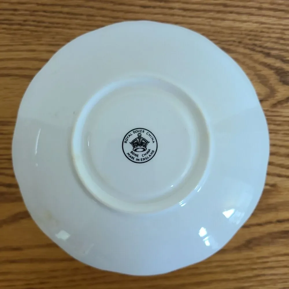 Vintage Tea Cup And Saucer Candle Floral Fragrance Royal Dover China Unlit